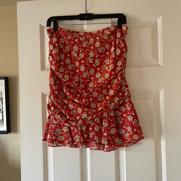 Veronica Beard orange and cream silk skirt size 8 - Picture 1 of 8